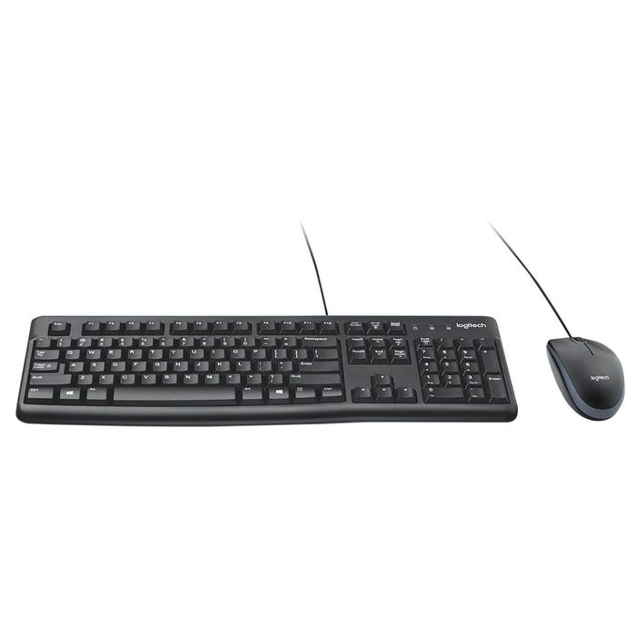 Logitech MK120 Corded Keyboard and Mouse Combo, Black
