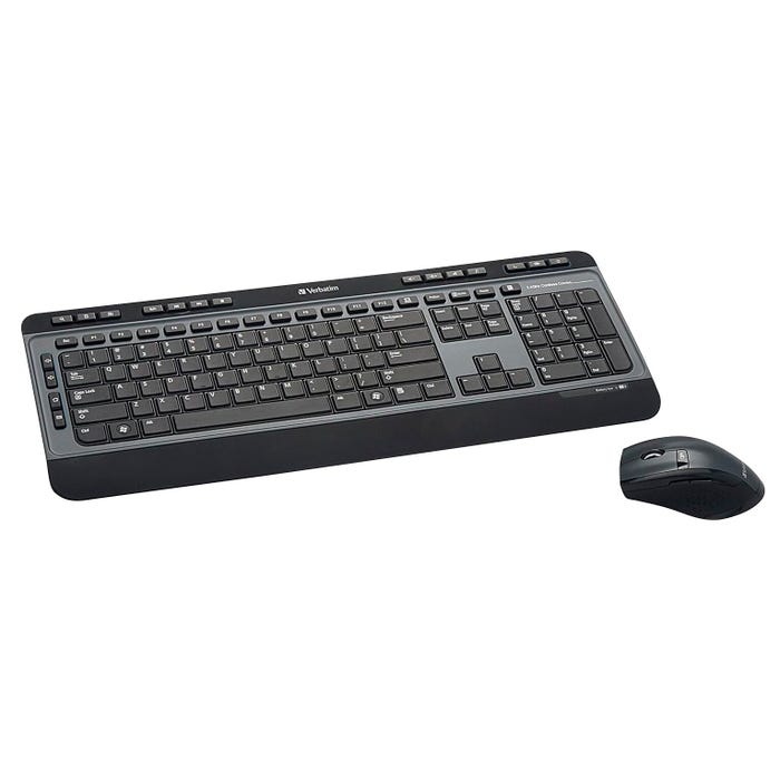 Verbatim Wireless Multimedia Keyboard and 6-Button Mouse Combo, Black