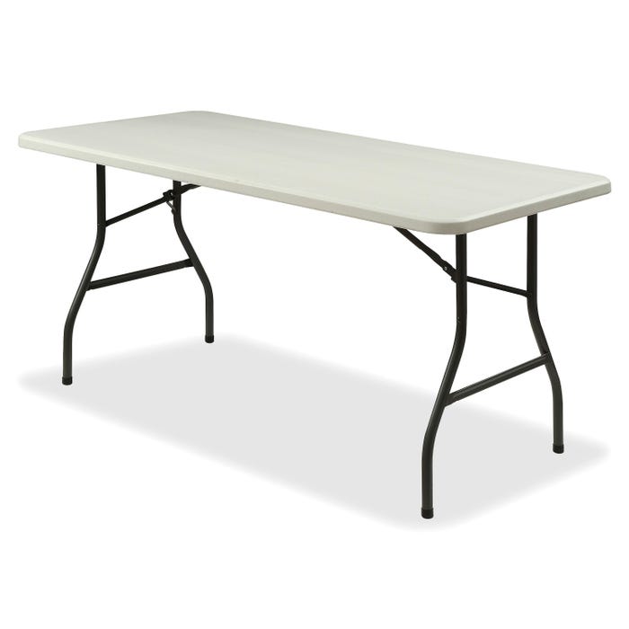 Lorell Ultra-Lite Folding Table, Gray, 72 x 30 x 29 inches