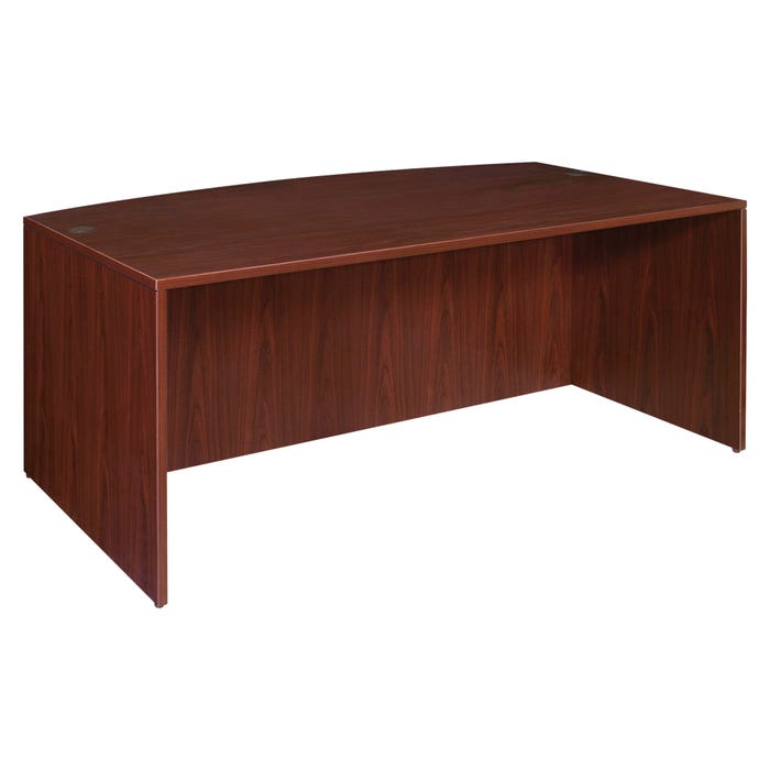 Classroom Select Laminate Bow Front Desk Shell, 70-7/8 x 41-3/8 x 29-1/2 Inches, Mahogany