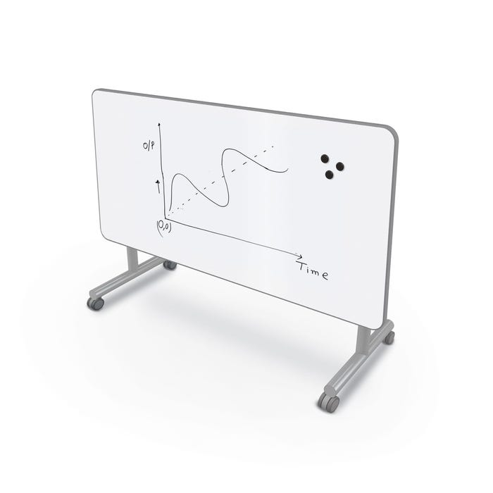 MooreCo Inklud TaBle, Porcelain Steel Flip Top, T-Leg