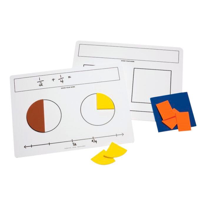 Didax Write-On/Wipe-Off Fraction Number Line Mats, Set of 10