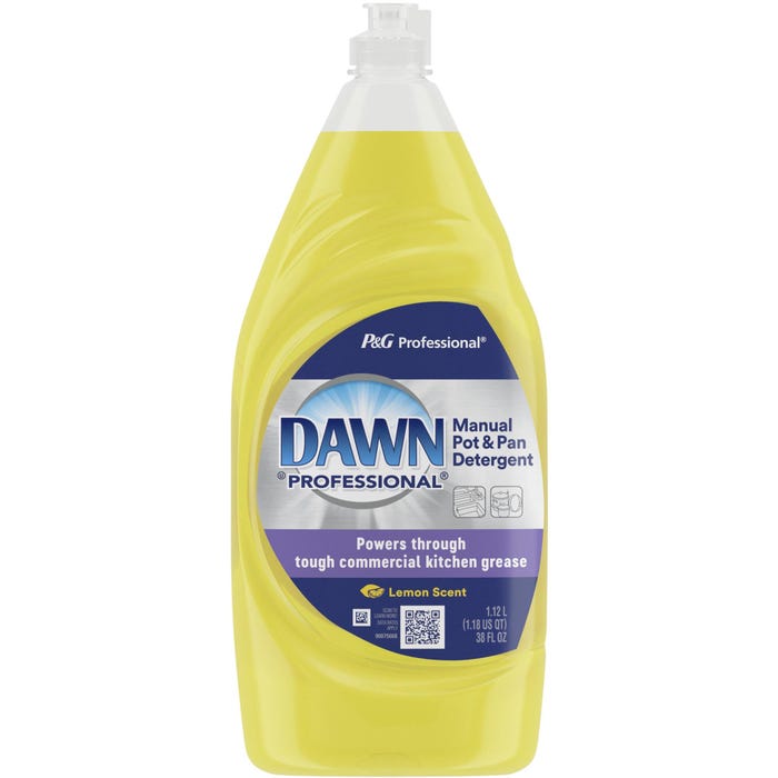 Dawn Manual Pot and Pan Dishwashing Liquid, Lemon, 38 Ounces, Yellow