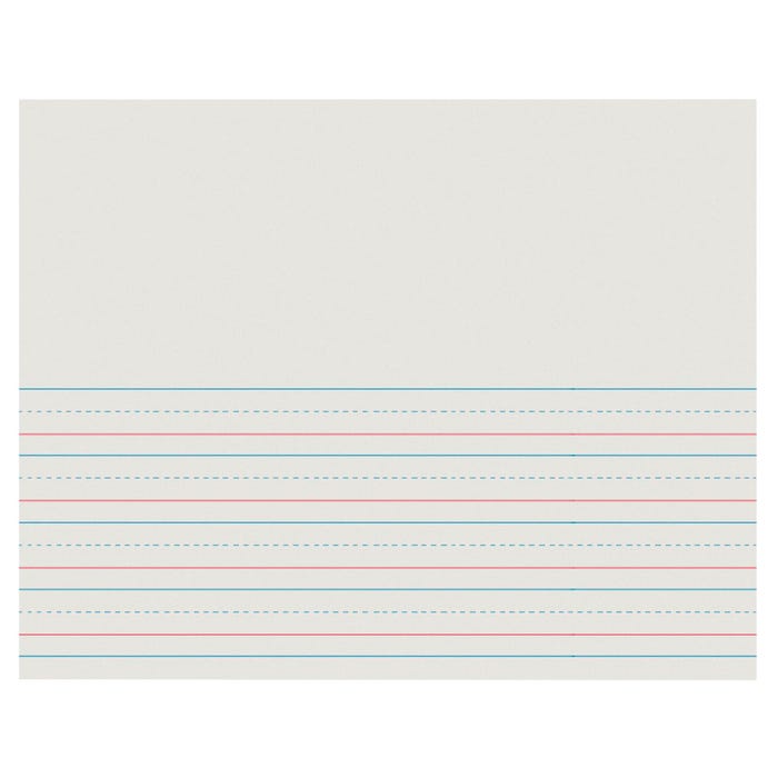 School Smart Red & Blue Storybook Paper, 5/8 Inch Ruled Long Way, 11 x 8-1/2 Inches, 500 Sheets