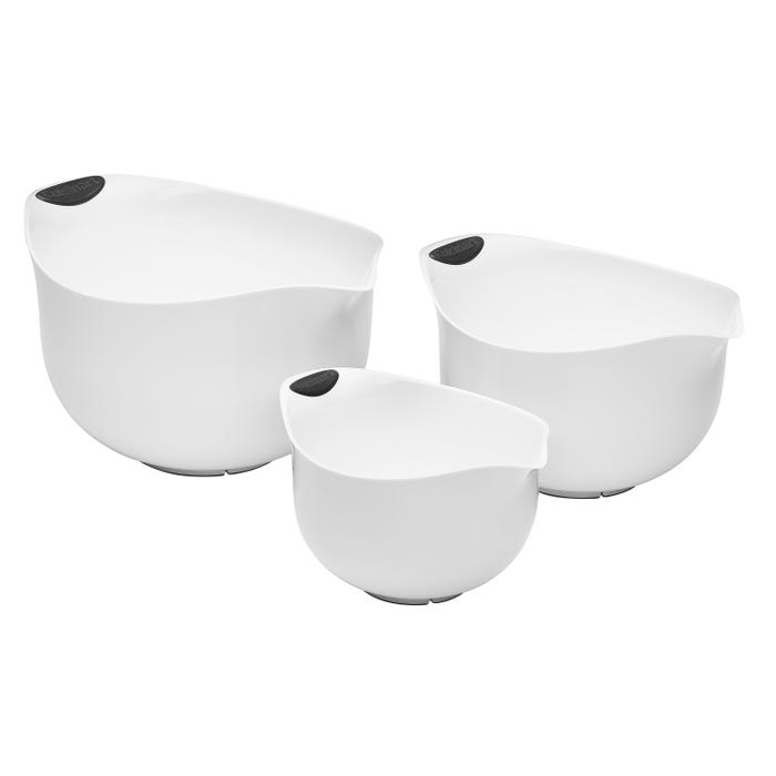 Cuisinart 3-Piece Set of Plastic Mixing Bowls, White