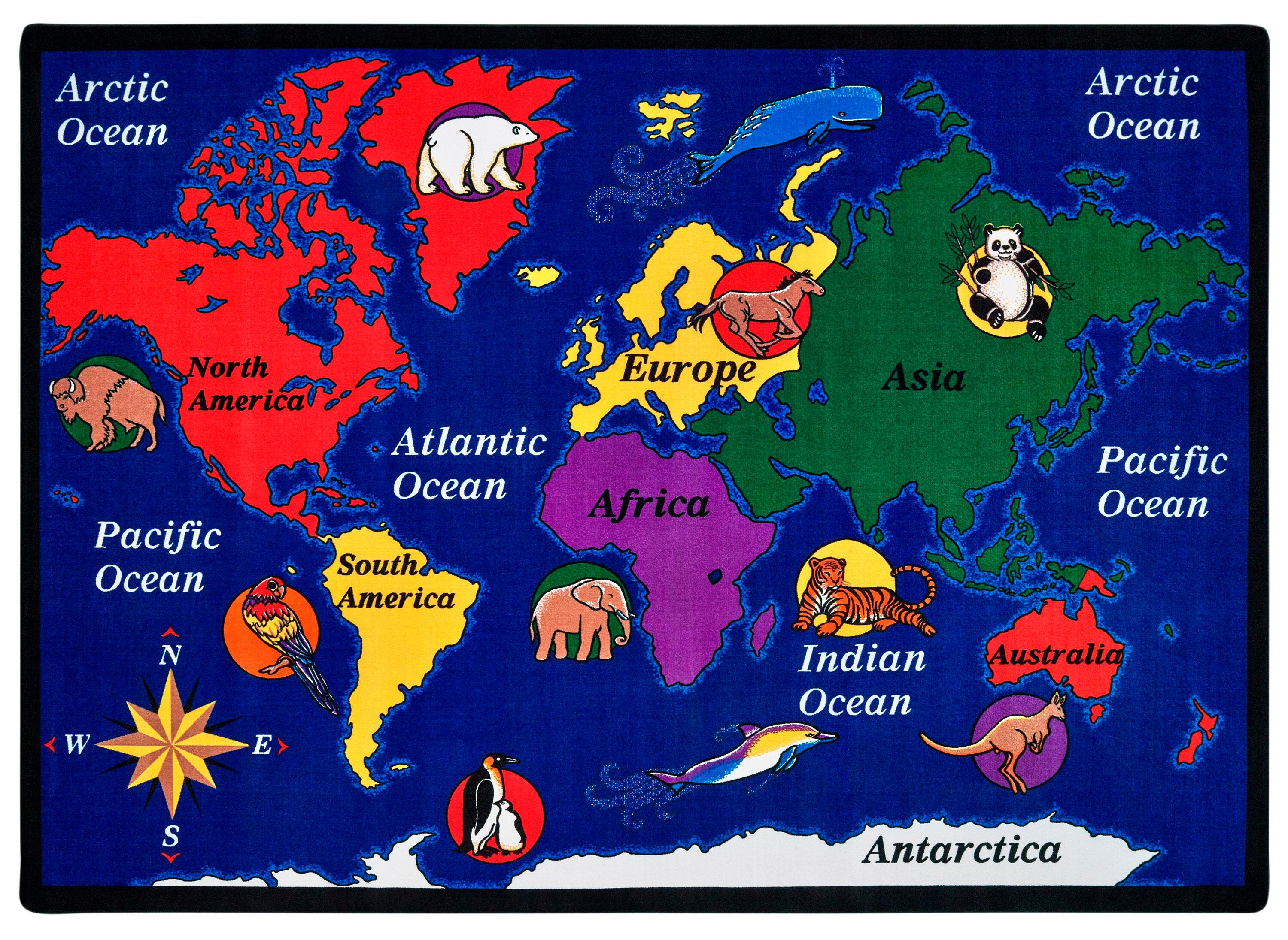 Carpets for Kids Premium World Explorer Carpet, Rectangle 4002349