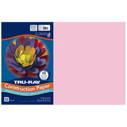 Tru-Ray Sulphite Construction Paper, 12 x 18 Inches, Pink, 50 Sheets 054096