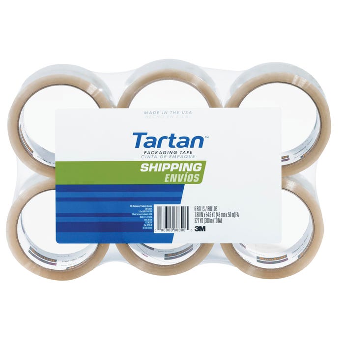 Tartan 3710 Shipping Tape, 1.88 Inches x 54.6 Yards, Clear, 6 Rolls