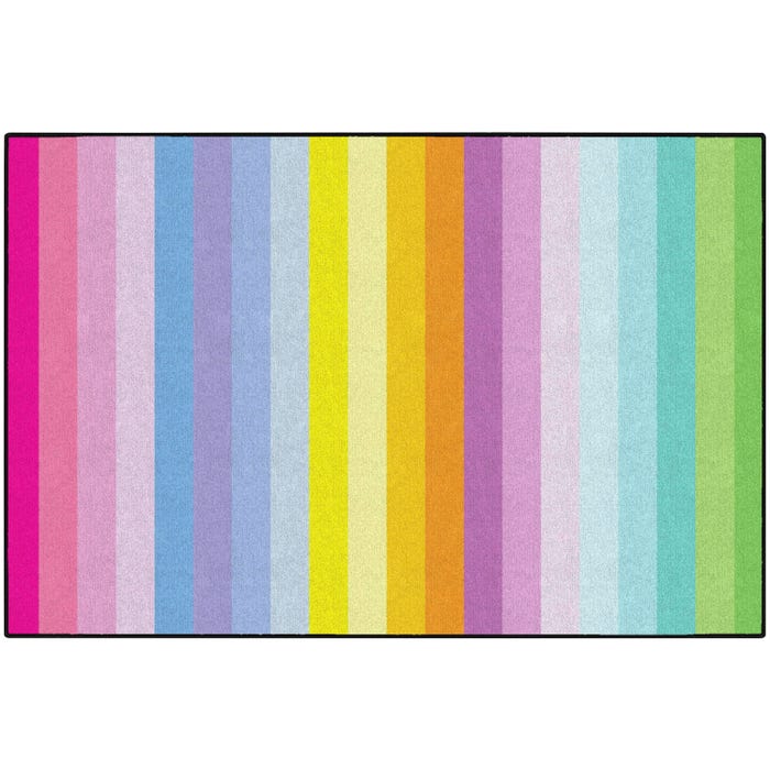 Flagship Carpets Vertical Rainbow Stripes Carpet, Rectangle