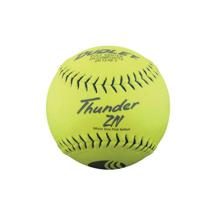 Dudley Thunder ZN Slow Pitch Softball, 12 Inches, Neon Yellow