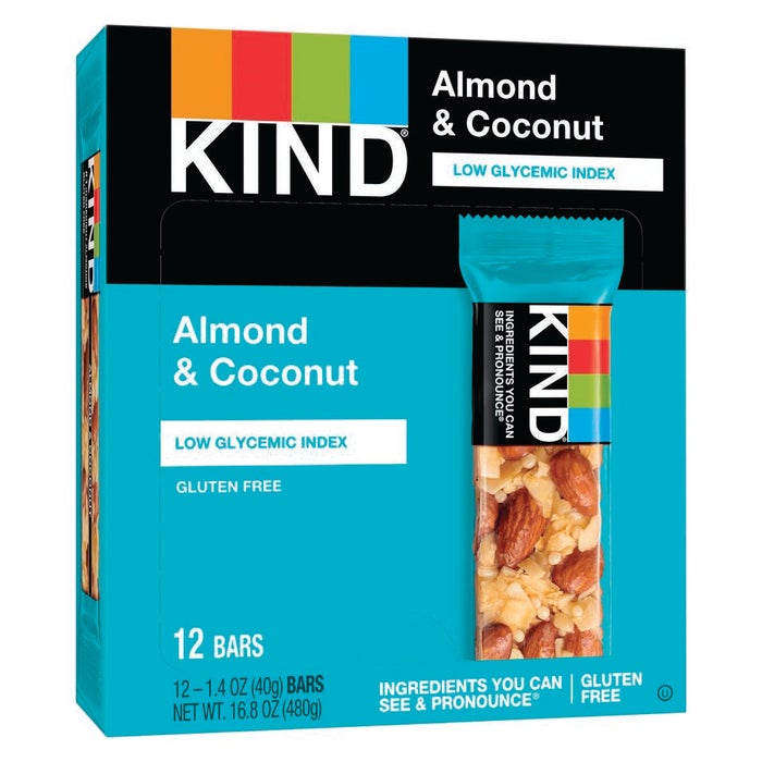 KIND Almond & Coconut Fruit and Nut Bars, 1.4 Ounce, Box of 12