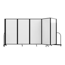 Screenflex Wet-Dry Magnetic Erase Tackable Divider, 5 Panels, 169 x 72 Inches, Charcoal Black