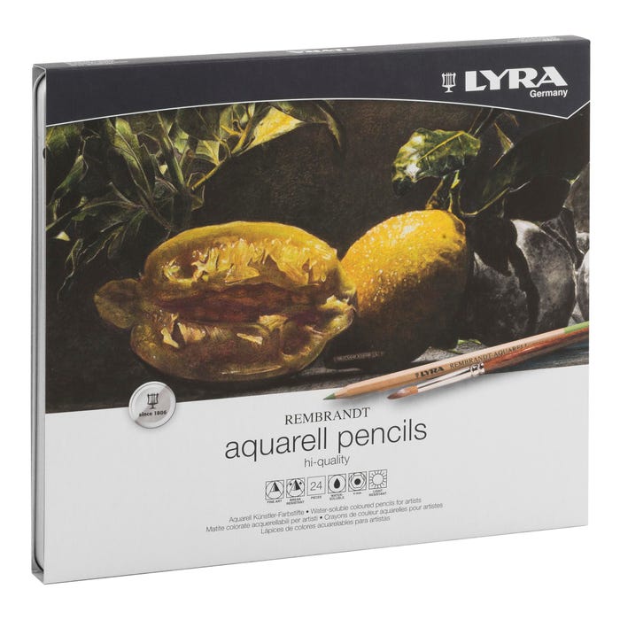 Lyra Rembrandt Aquarelle Colored Pencils, Assorted Colors, Set of 24
