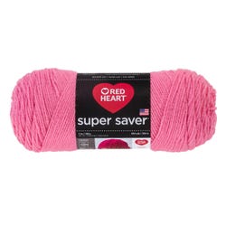 Red Heart Super Saver Yarn, 364 Yards, No Dye Lot, Perfect Pink