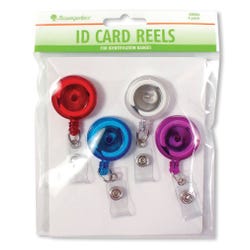 Baumgartens Sicurix ID Badge Reel, 30 x 1-3/4 Inches, Translucent, Pack of 4 1402409