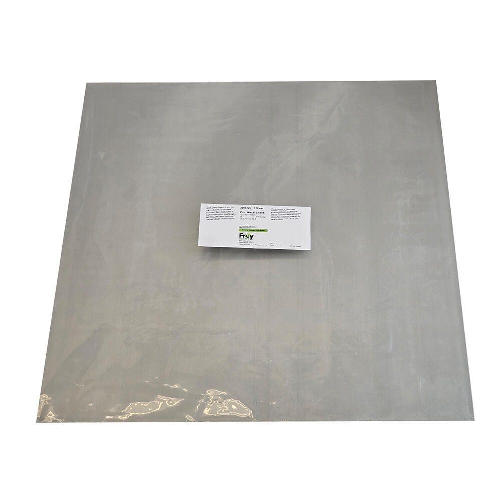 Frey Scientific Zinc Metal Sheet, 12 x 12 Inches