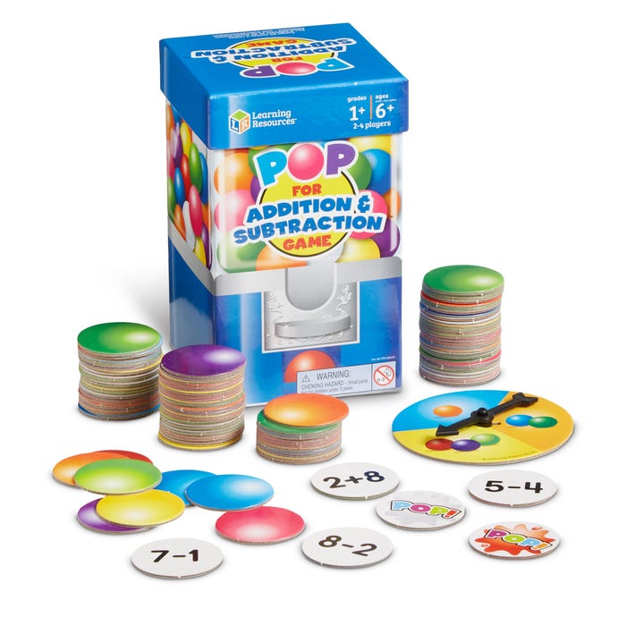 Learning Resources Pop For Addition and Subtraction Game, 104 Pieces