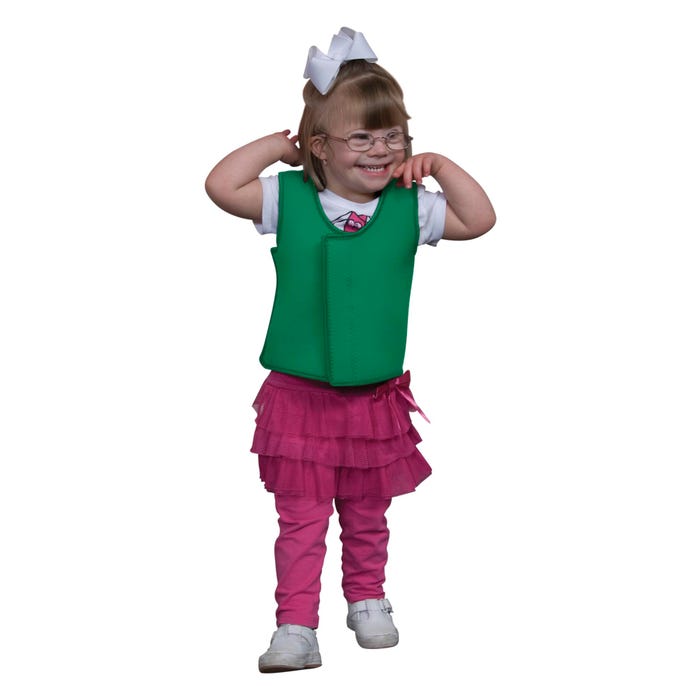 Abilitations Adjustable Deep Pressure Sensory Vest, Adult Medium, 34 to 36 Inches, Green