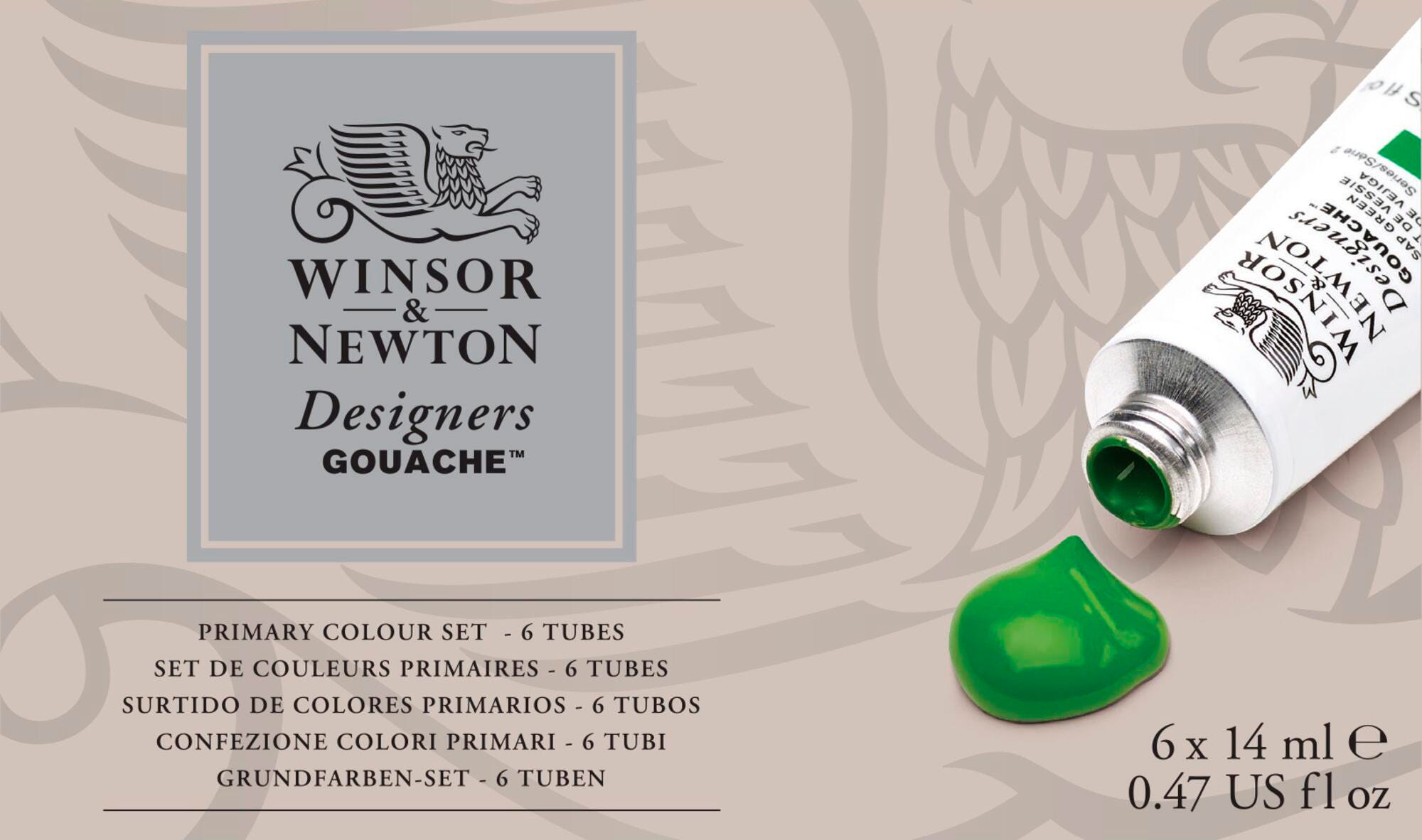 Winsor & Newton Designers Gouache Primary Color Paint Set, 6 Colors, Item Number 236835