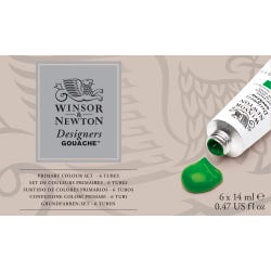 Winsor & Newton Designers Gouache Primary Color Paint Set, 6 Colors, Item Number 236835
