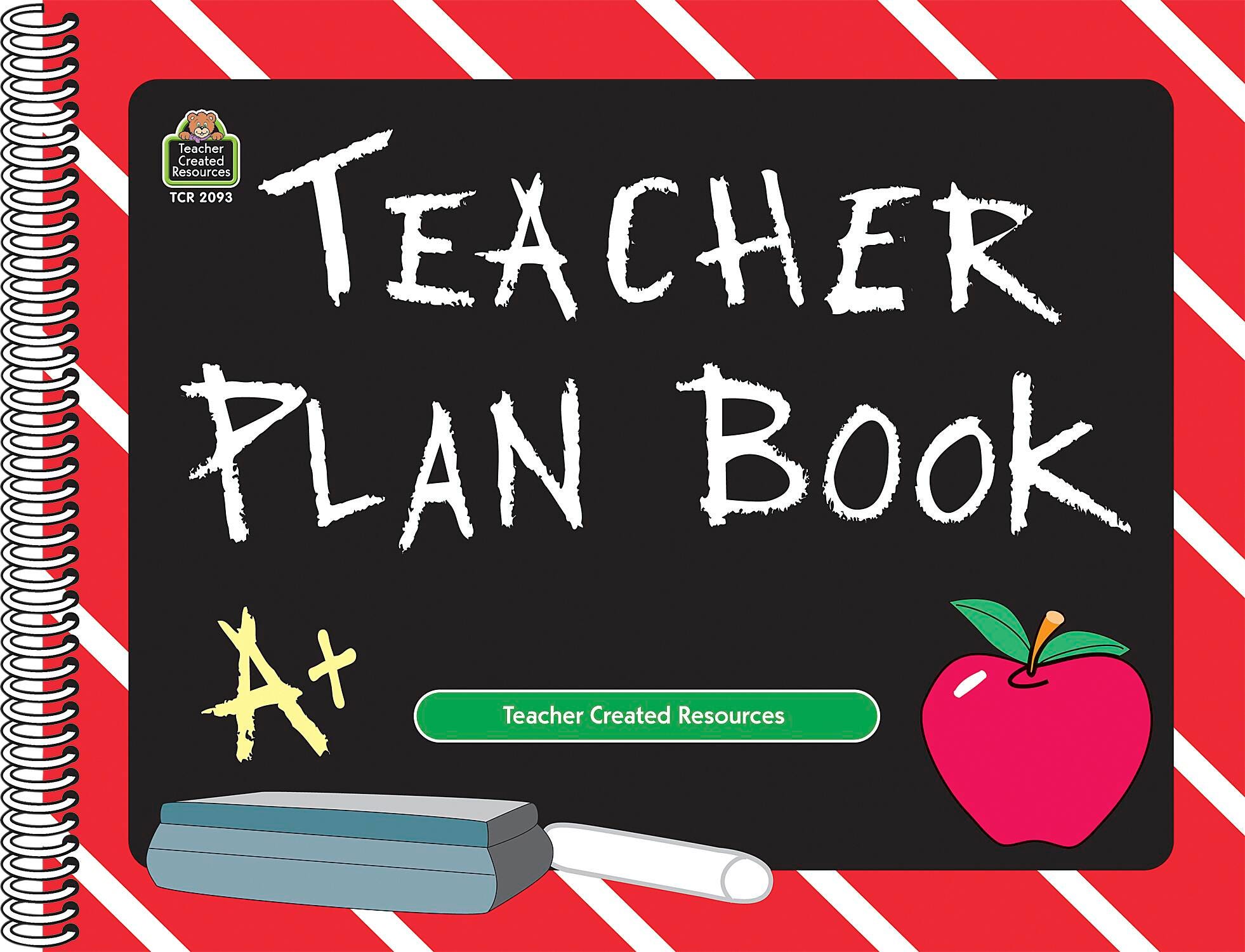 Teacher Created Resources Chalkboard Teacher Weekly Plan Book, 12 x 9-1/2 Inches, 2150091