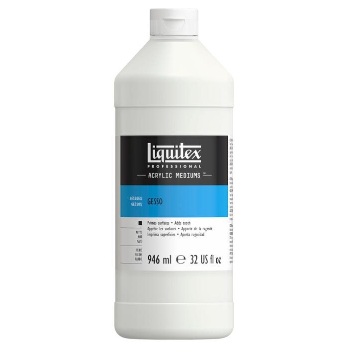 Liquitex Non-Toxic Ready-to-Use Acrylic Gesso, 1 qt Squeeze Bottle, Dries to a Brilliant White
