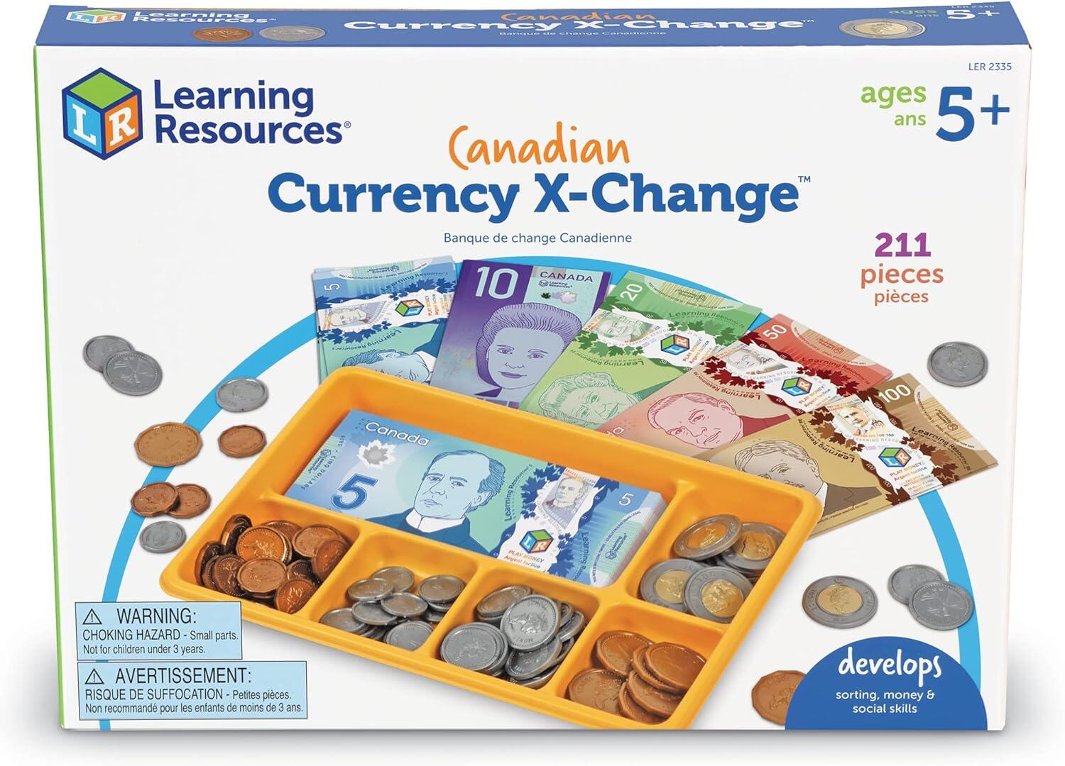 Image for Learning Resources Canadian Currency X-Change Activity Set, 211 Pieces from School Specialty