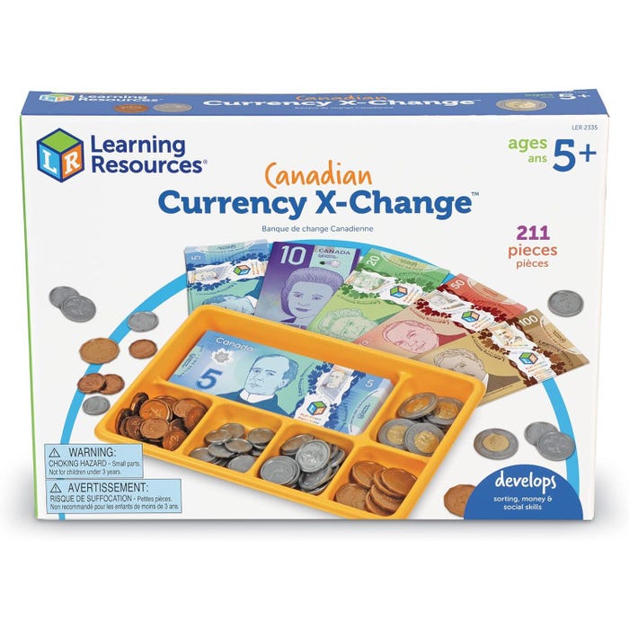 Learning Resources Canadian Currency X-Change Activity Set, 211 Pieces