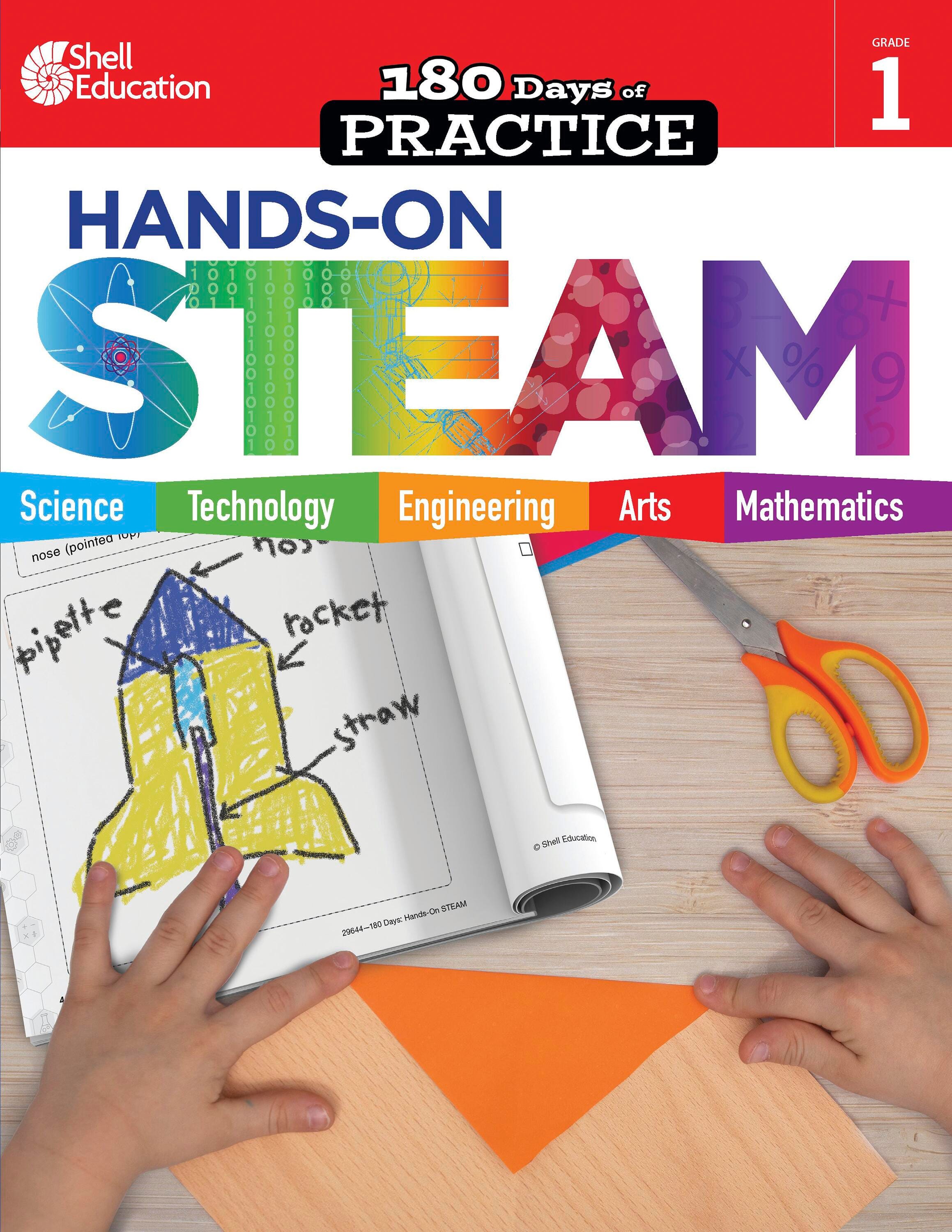Shell Education 180 Days: Hands-On STEAM, Grade 1 2097283