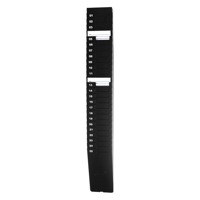 Lathem Expandable Time Card Rack, 4-1/2 X 2 X 33-1/2 in, 25 Pockets, Plastic, Black, Pack of 25
