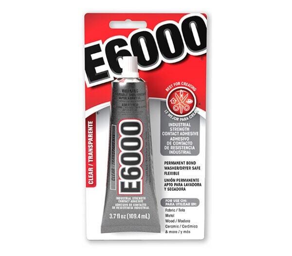 E6000 Industrial Strength Contact Adhesive Glue, Waterproof, 3.7 Ounces, Clear 2213538