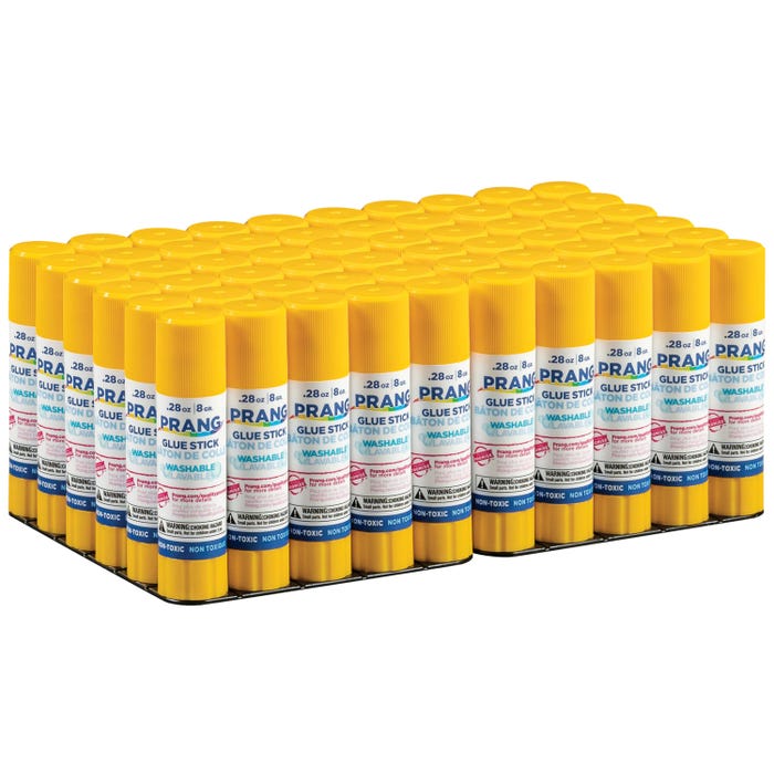 Prang Washable Glue Sticks, 0.28 oz, Clear, Pack of 60