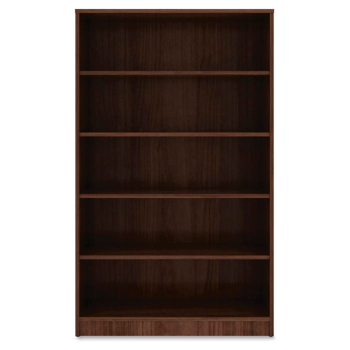 Lorell Laminate 5 Shelf Bookcase, 36 x 12 x 60 Inches, Walnut