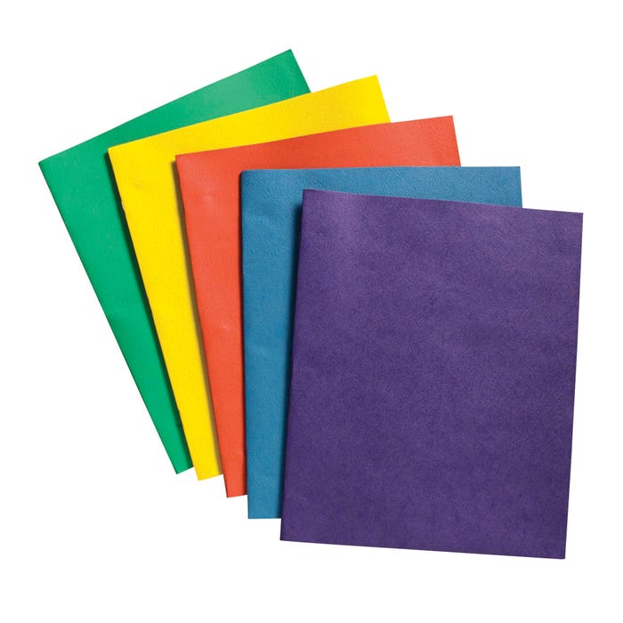 School Smart 2-Pocket Folders with Fasteners, Assorted Colors, Pack of 25