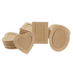 Creativity Street Assorted Shape Papier-Mache Picture Frame Classroom Pack, Pack of 24, Item Number 247876