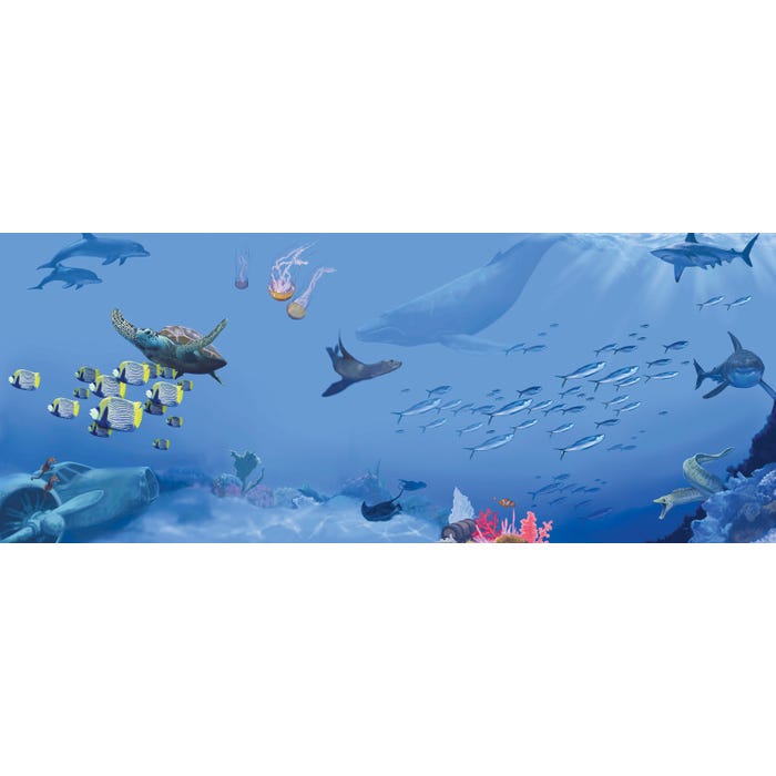 Everlast Ocean Mural Traverse Wall Package, 8 x 20 Feet, Red or Blue Mat