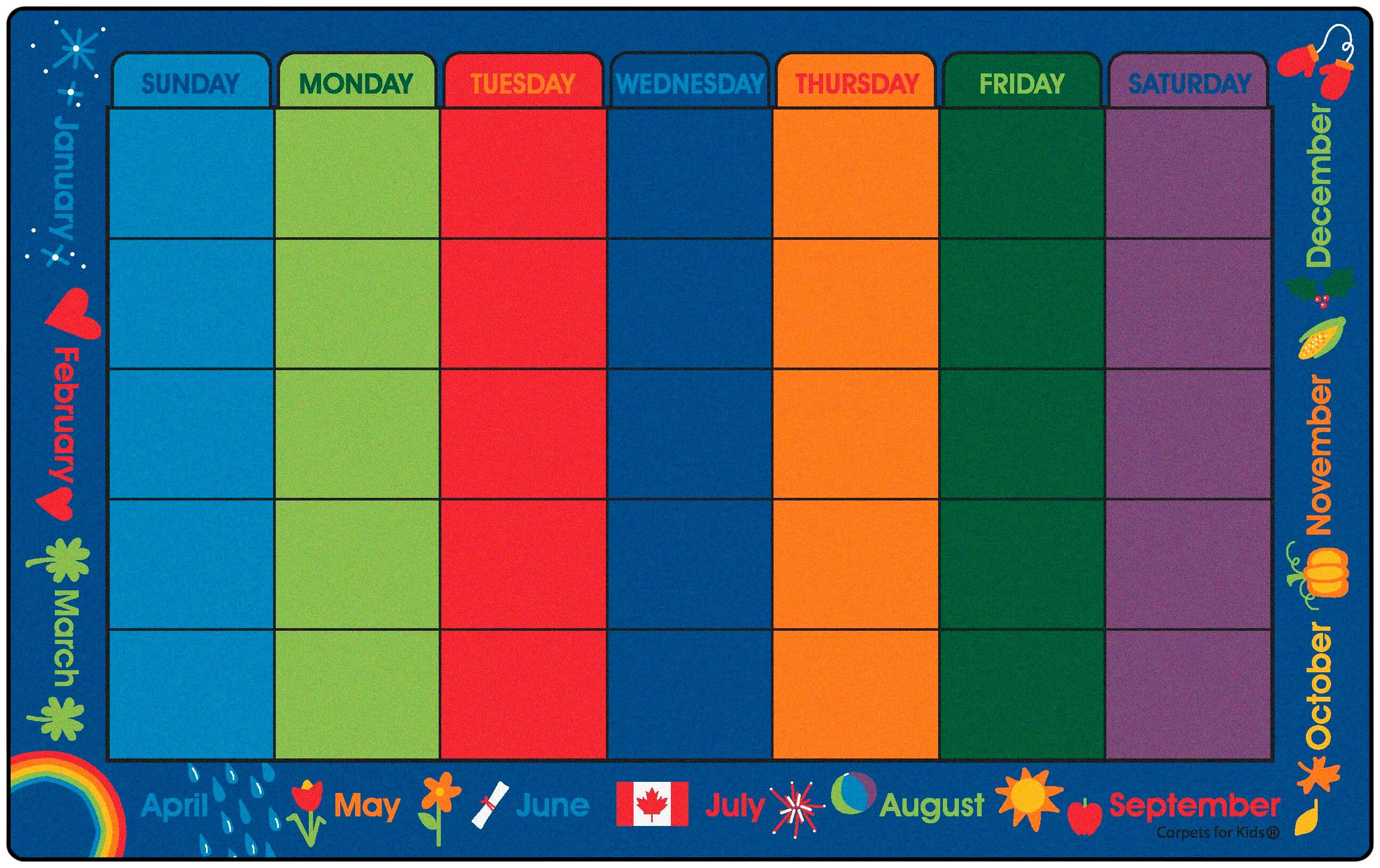 Carpets for Kids Premium Canadian Calendar Celebrations Carpet, Rectangle 4002266