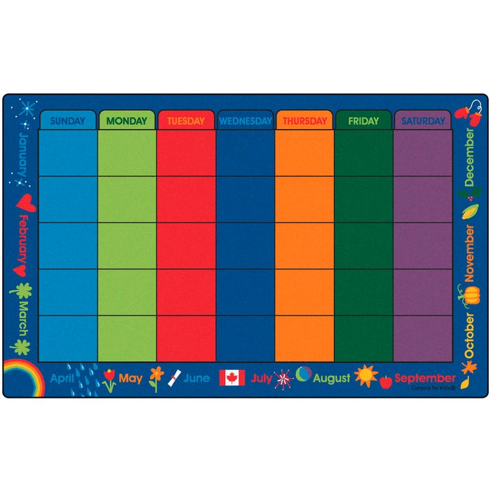Carpets for Kids Premium Canadian Calendar Celebrations Carpet, Rectangle