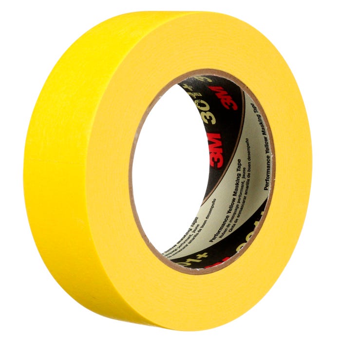 3M 301+ Performance Yellow Masking Tape, 1.5 Inches x 60 Yards