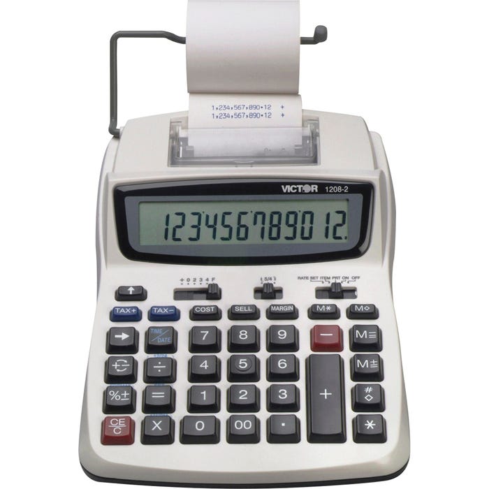 Victor 1208-2 12-Digit Compact 2-Color Printing Calculator
