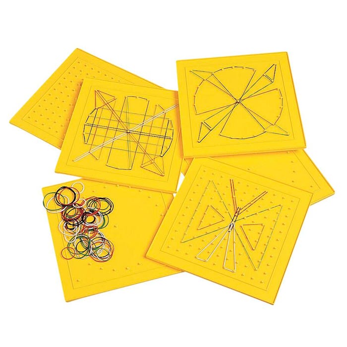 EDX Education Geoboards and Rubber Bands, Set of 6