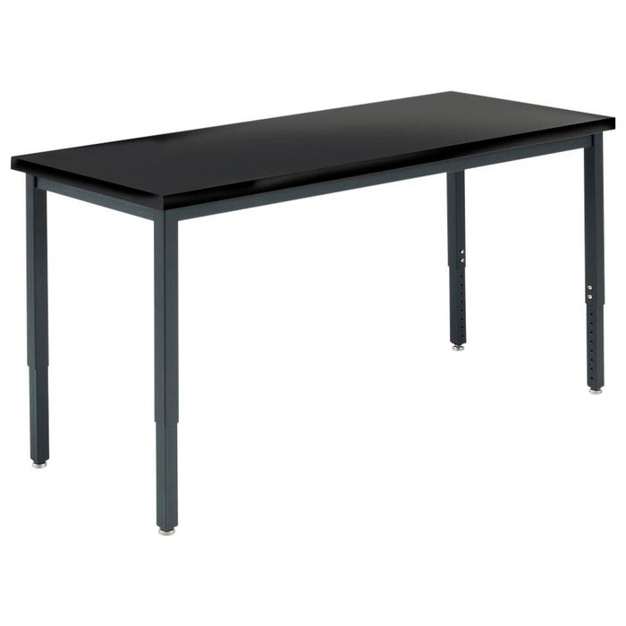 Diversified Woodcrafts Metal Table, 72 x 36 x 23-37 Inches, Black Top