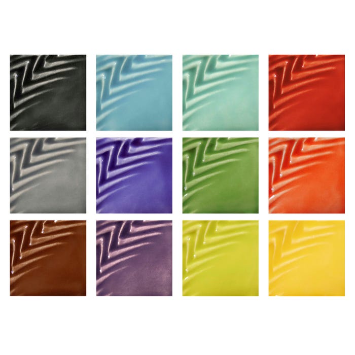 AMACO Teacher's Palette Light Glaze Class Pack, Pint, Assorted Colors, Set of 12