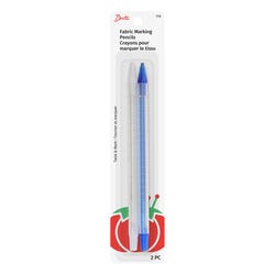 Dritz Fabric Pencil Retractables, Blue and White, Set of 2