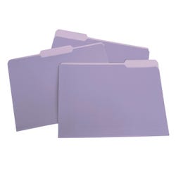 Image for School Smart Colored File Folders Two-Tone, Letter Size, 1/3 Cut Tabs, Lavender, Pack of 100 from School Specialty