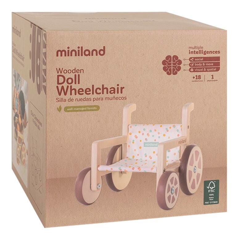 Miniland Wooden Doll Wheelchair 2152454