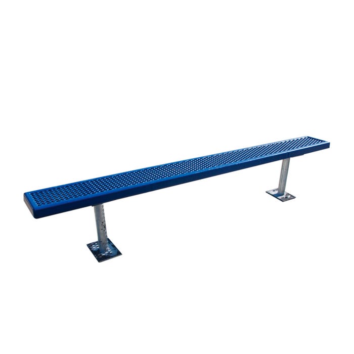 Kay Park-Rec Stationary Bench Without Back, 6 Foot, Galvanized Frame, In-ground Mount