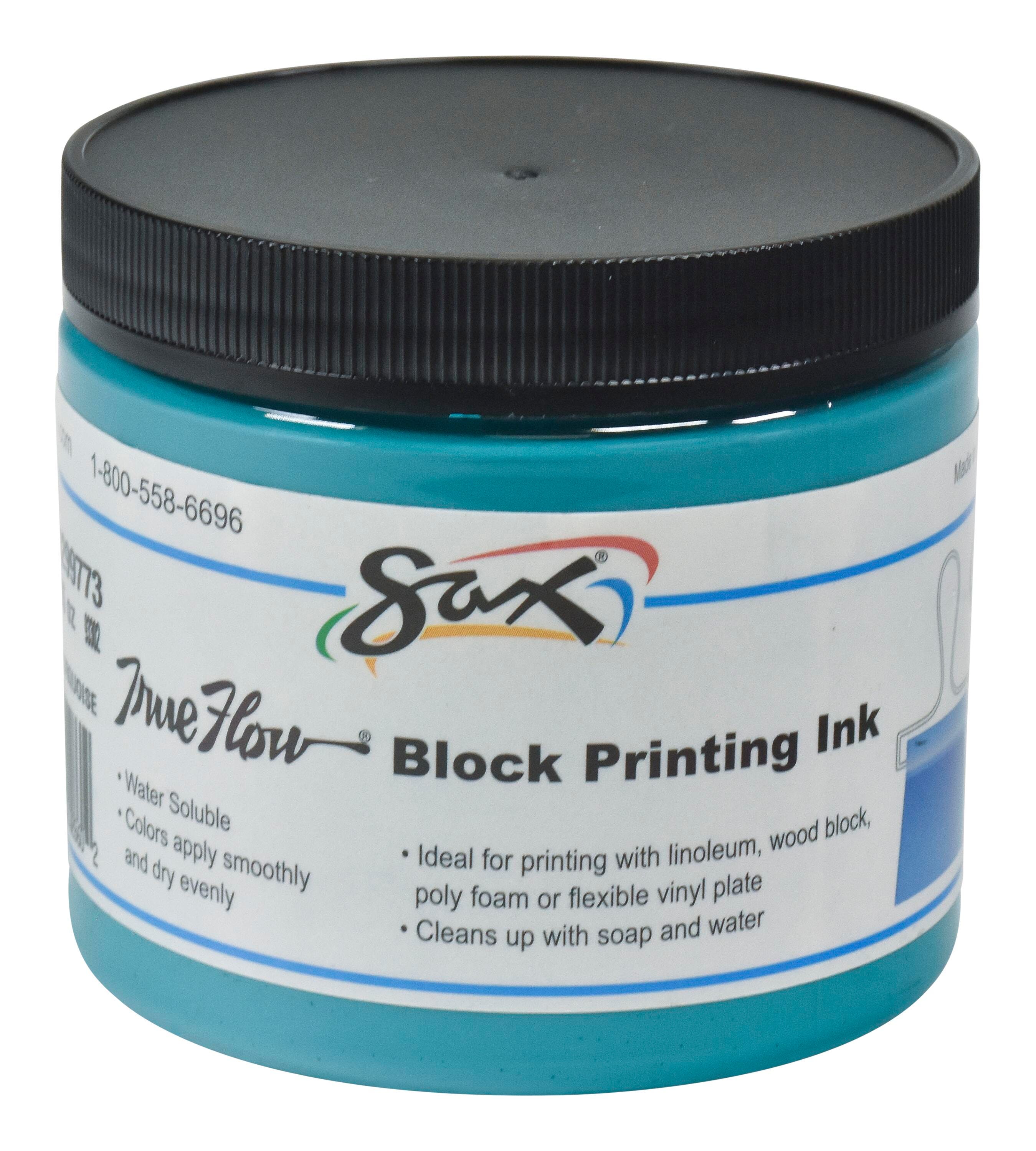 Sax Water Soluble Block Printing Ink, 1 Pint Jar, Turquoise 1299773