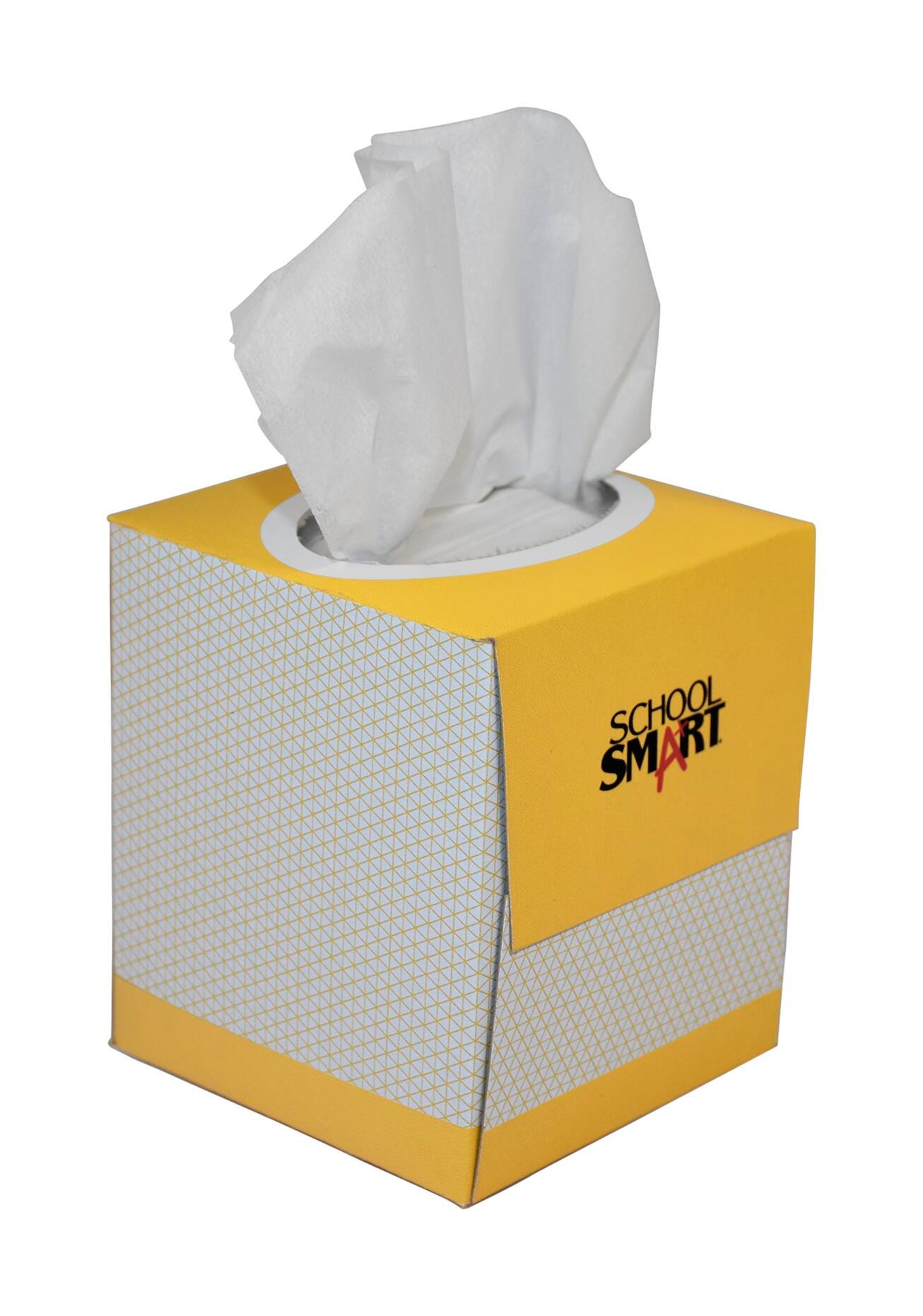 School Smart Facial Tissue, 85 Count, 2-Ply, Recycled, White 2000693