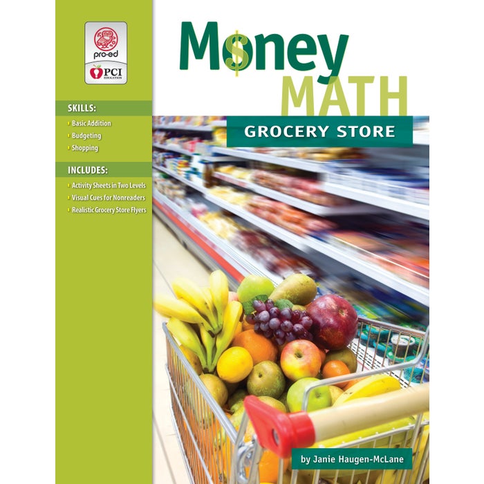 PCI Educational Publishing Money Math: Grocery Store Workbook, 120 Pages